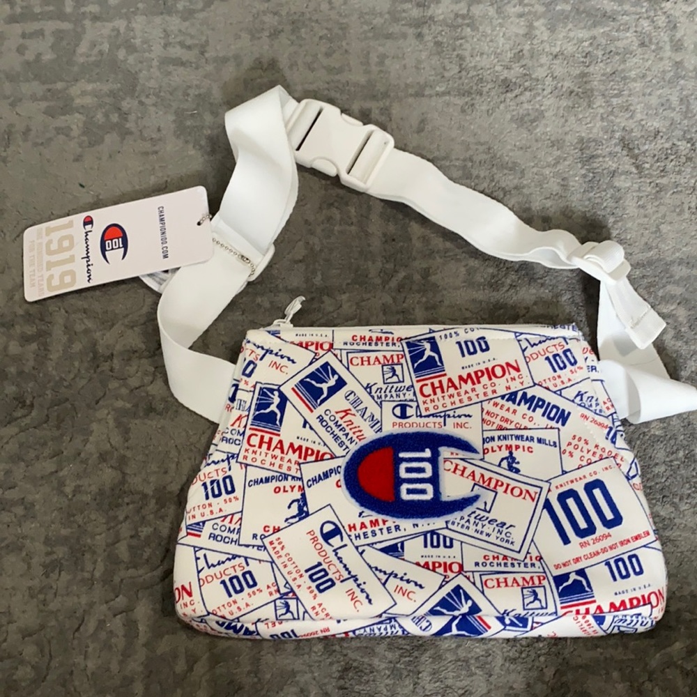 Champion white, blue & red Fanny pack